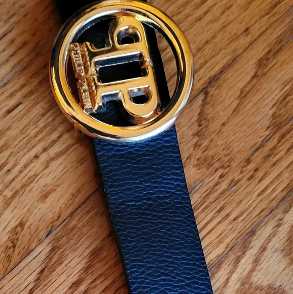 Phillips Plein EUC men's black faux leather belt 125/50.